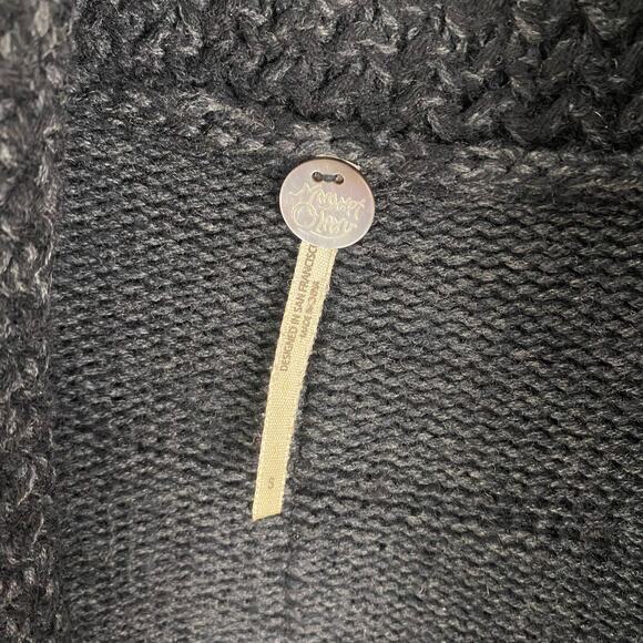 Margaret O’Leary Black Oversized Wool & Cashmere Button-Up Cardigan Sweater - S - Picture 11 of 14